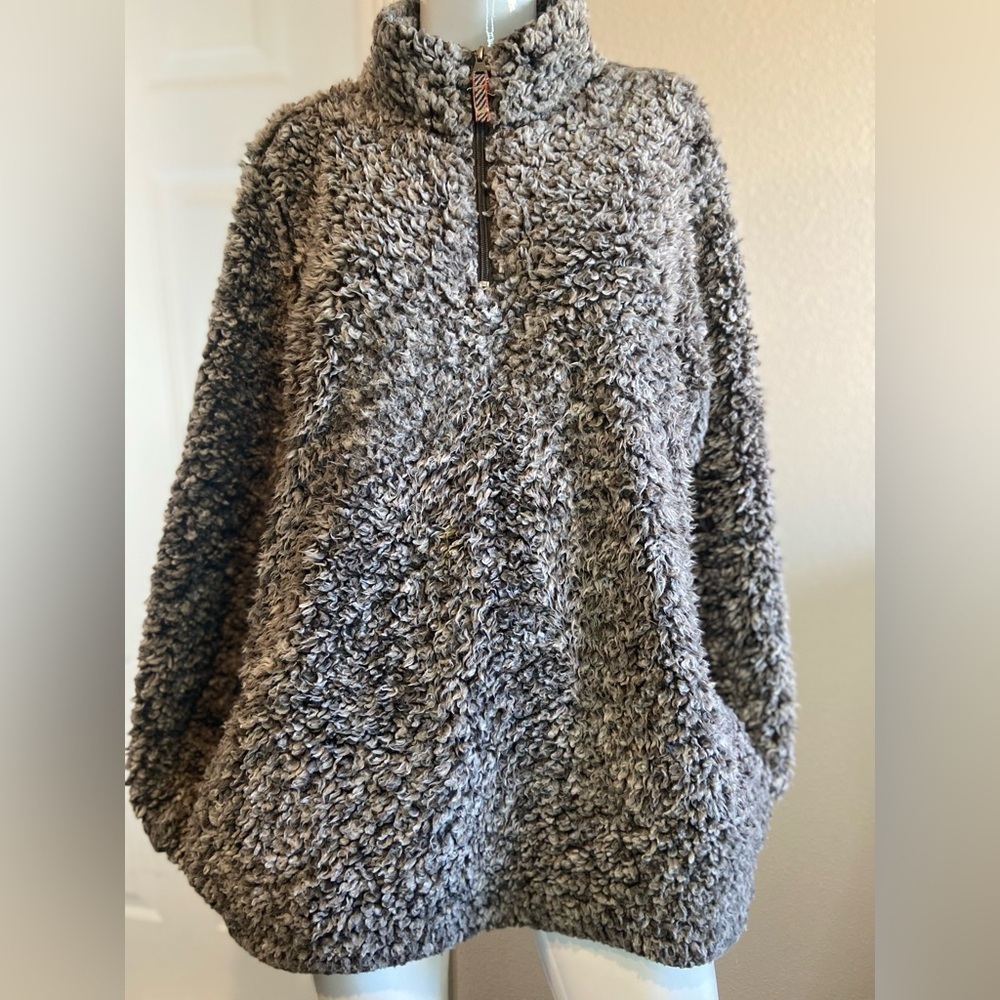 Original Weatherproof Vintage~Soft Sherpa~Teddy Bear~Pullover~1/4 Zip~Size XL
